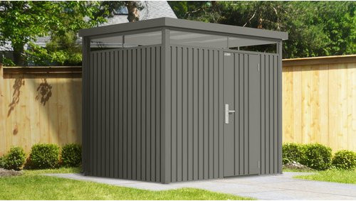 Mr. GARDENER Systemhaus Premium Gartenhaus in Quarzgrau, B/T/H: 254 x 194 x 218 cm - Bild 1