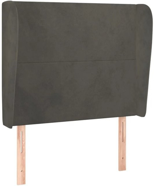 vidaXL Kopfteil mit Ohren in Dunkelgrau aus Samt, B/T/H: 83 x 23 x 118/128 cm - Bild 1