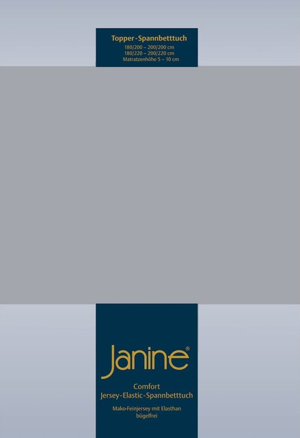 Janine Topper Spannbetttuch Elastic Jersey aus Baumwolle in Grau - Bild 1