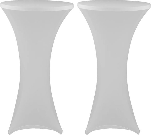 NYVI 2er Set elastische Stretchhusse für Stehtische und Bistrotische in Weiß, Durchmesser: 60-65 cm, Höhe: 110-120 cm - Bild 1