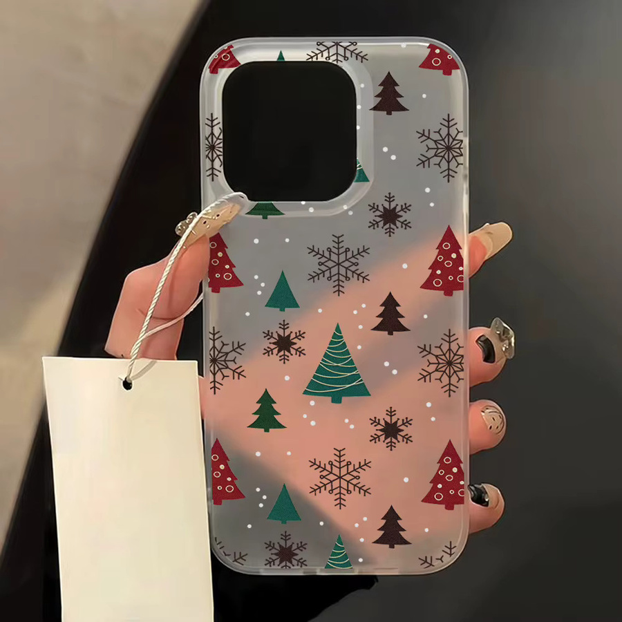 Caynes Silikon Handyhülle mit Schneeflocken-Design für iPhone 11 bis iPhone 17 Pro Max, stoßfeste Softcover, Multicolor - Bild 2