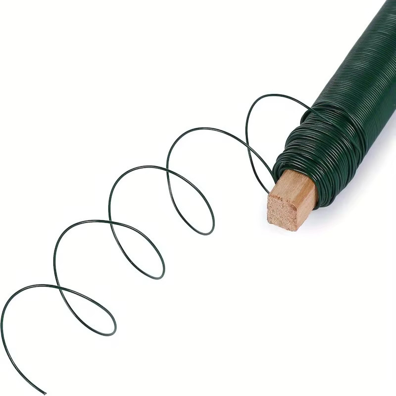 6 Stück grüner Gartendraht aus rostfreiem Stahl, 0,7 mm x 35 m zur Pflanzenunterstützung und für dekoratives Kunsthandwerk - Bild 5