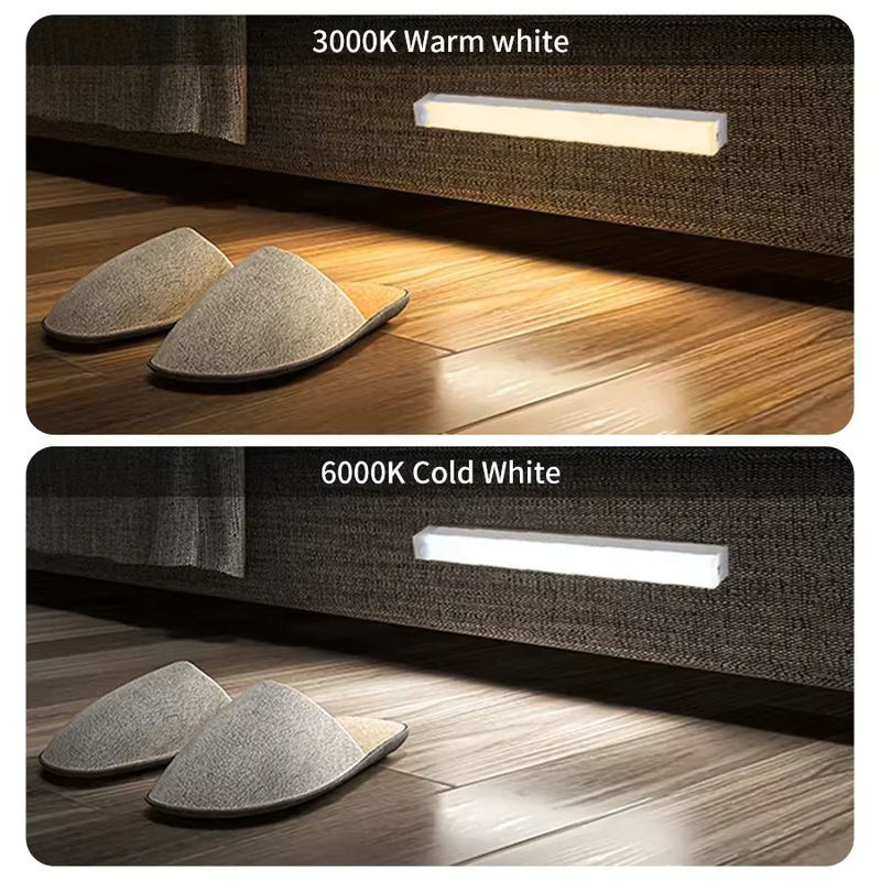 ATcomm Drahtlose LED Schrankleuchte mit Bewegungssensor, USB aufladbares Nachtlicht in Weiß mit warmweißem Licht und magnetischer Befestigung - Bild 2