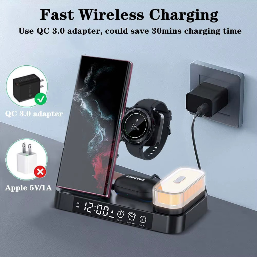 Samsung 3-in-1 Kabelloses Ladegerät und Schnelle Ladestation für Samsung Galaxy Watch 6 und 5 Pro sowie Samsung Galaxy S26, S25 und S24 in Schwarz oder Weiß - Bild 3