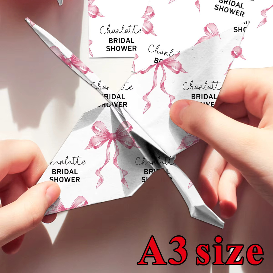 3er-Set Geschenkpapier mit rosa Schleifen-Design für Brautparty und Hochzeitsfeier zur DIY-Dekoration - Bild 3