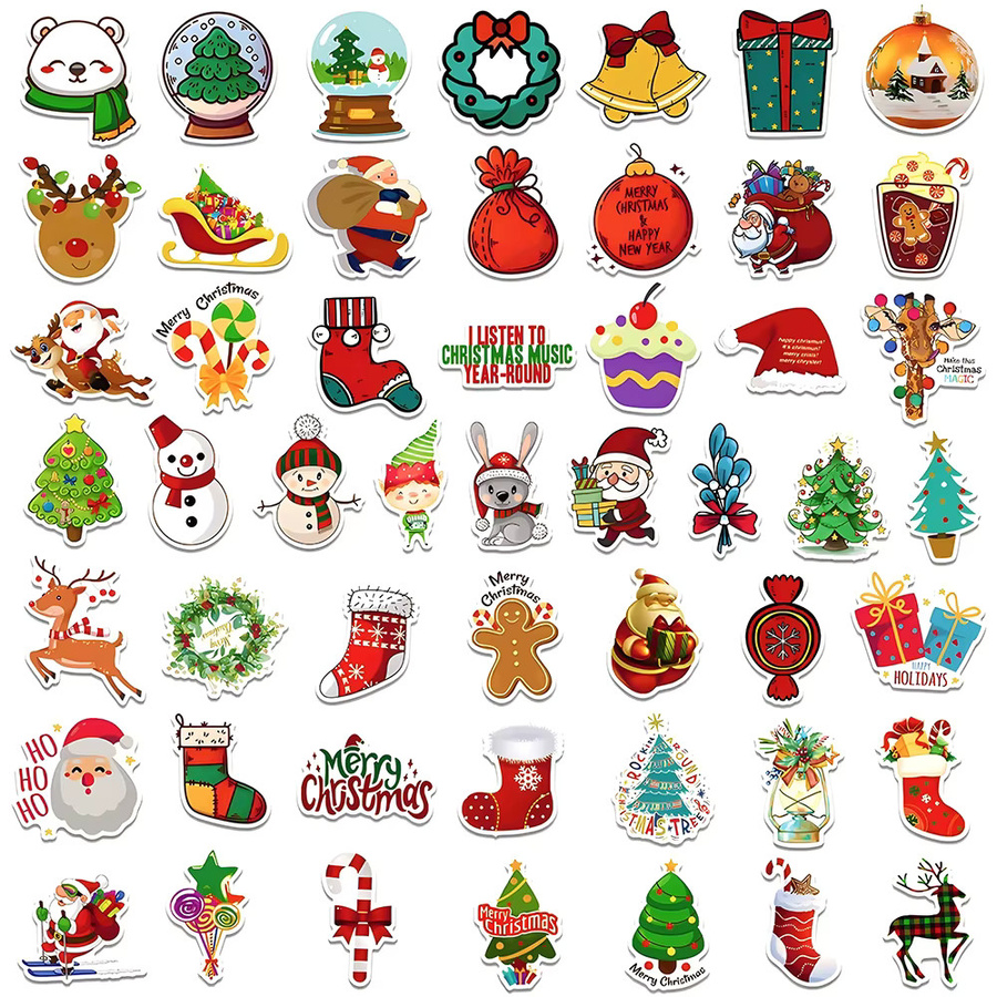 Charile Weihnachten Schneemann Santa Claus Aufkleber, 10-teiliges Set - Bild 3