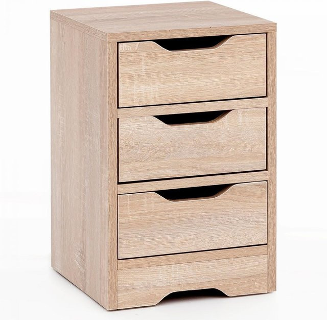 Wohnling Nachtkonsole Sonoma in Braun und Beige, B/H/T: 31 x 49 x 31 cm - Bild 1