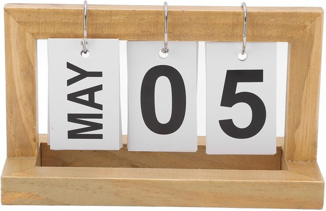 Igeteck Schreibtischkalender mit Flipchart-Funktion für Monats- und Tagesansicht in Weiß und Holzoptik - Bild 1