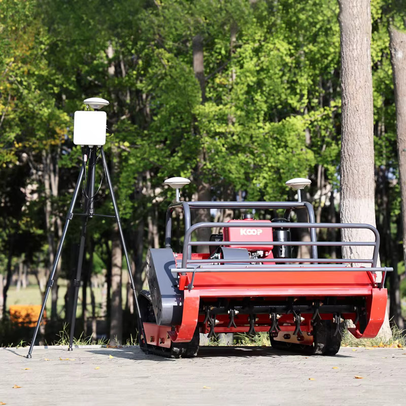 AIWEIYA GPS-gesteuerter Rasenroboter mit Fernbedienung und Schlegelmäher in Rot - Bild 5