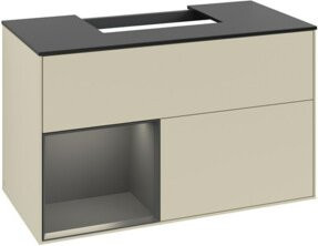 V&B Waschtischunterschrank Finion 100 in Weiß lackiert mit Regalfach links, B/T/H: 100 x 50,1 x 50,1 cm - Bild 1