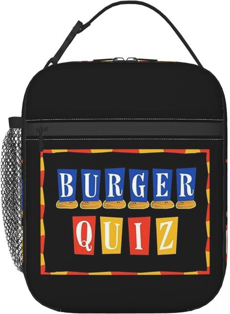 Fancy Style Studio Thermische Lunchbox Burger Quiz Isolierttasche für Damen und Kinder, Schwarz, Auslaufsicher - Bild 1