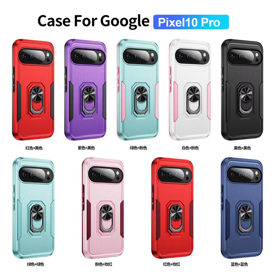 Robuste Hybrid-Handyhülle mit magnetischem Ringständer für Google Pixel 10, 9, Pro, XL, 8A, 7A, 6A, 6, 7, 8 Pro in Weiß oder Pink - Bild 5