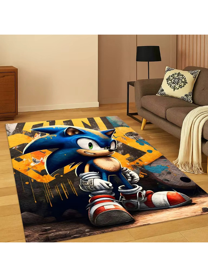 MINISO 3D S-Sonic Cartoon Spielteppich rutschfest, mehrfarbig, rechteckig, ideal für Kinderzimmer, Wohnzimmer oder Schlafzimmer - Bild 2