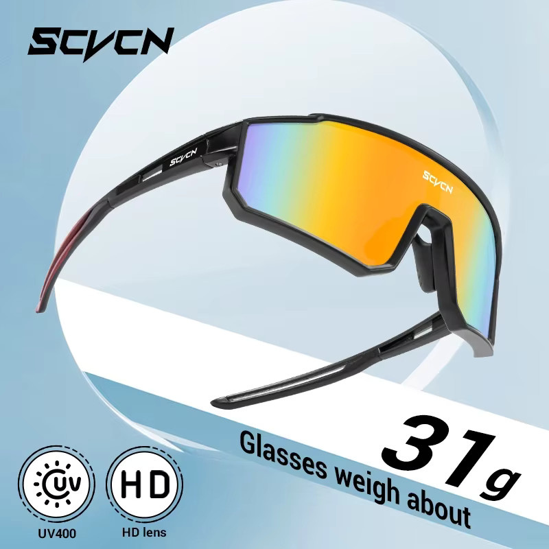 SCVCN Sportsonnenbrille, Herren, Vollrand, Kunststoff, Wrap - Bild 3