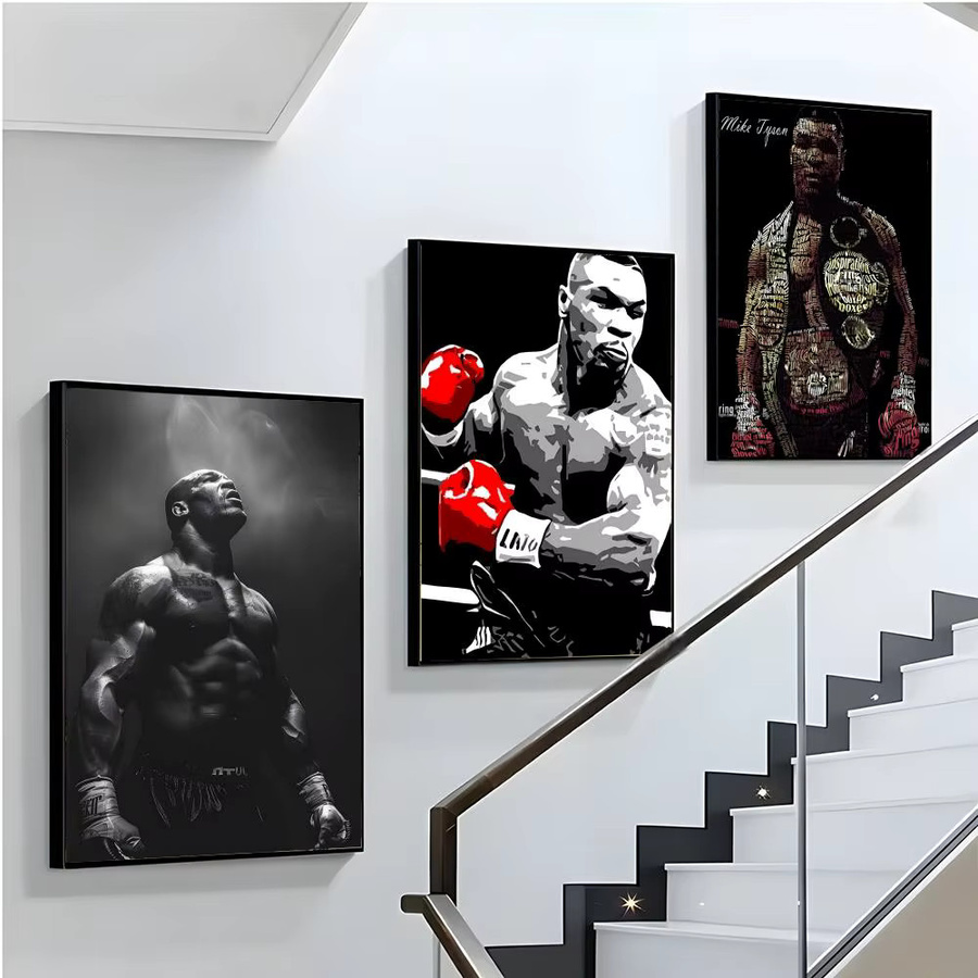 Boxchampion T-Tyson Retro-Poster als grafische Wanddekoration für Restaurant und Bar in Weiß, 20 x 15 cm - Bild 3