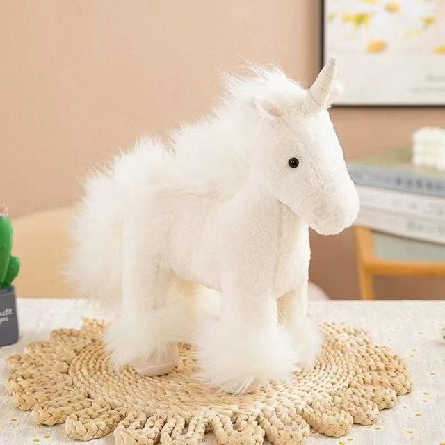 Linyi toy Einhorn Plüschtier, Weiß, 30cm - Bild 1