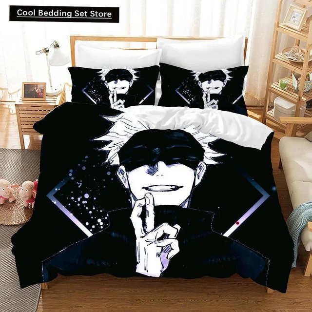 Jujutsu Kaisen Bettwäscheset von JMG Household Supplies in Schwarz, bestehend aus Bettbezug und Kissenbezug, B/H: 135 x 200 cm - Bild 1