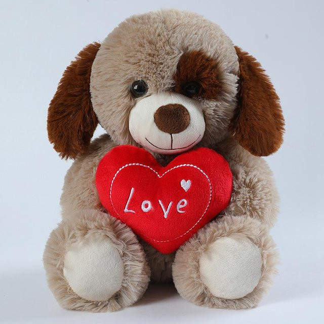 Teddybär Puppe Plüschtier, Umarmungs-Herz Welpenhund, 30cm - Bild 1