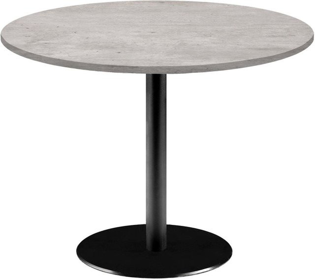 RestooTab Tisch Rome XL rund mit Stein- und Marmordekor, Farbe Grau/Schwarz, Höhe: 75 cm, Durchmesser: 120 cm - Bild 1