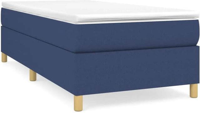 vidaXL Boxspringbett aus Stoff in Blau, B/T/H: 90 x 200 cm - Bild 1