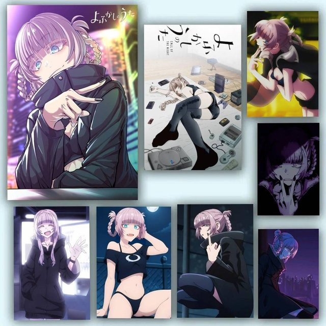 Selbstklebendes Anime Call of the Night Poster aus Papier, wasserfest, mehrfarbig, rechteckig - Bild 1