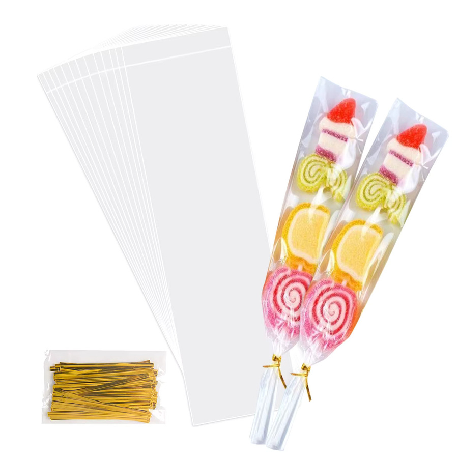 50 Stück transparente Zellophanbeutel von WEIGAO aus Kunststoff für Süßigkeiten und Leckerli bei Hochzeiten, Geburtstagen oder Partys - Bild 1