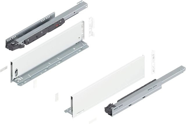 Blum Legrabox Pure Set Schubladen Auszug Tip-On Vollauszug Seidenweiß 1 Paar Tiefe: 500 mm - Bild 1