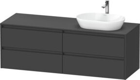 Duravit Waschtischunterschrank Ketho.2 in Grau Matt, wandhängend mit 4 Schubladen, Breite: 160 cm, Tiefe: 55 cm - Bild 1