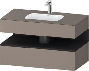 Duravit Einbauwaschtisch-Möbel-Set Qatego in Grau, B/T/H: 100 x 55 x 60 cm - Bild 1