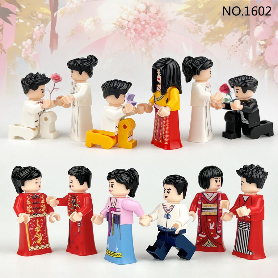 Fun Building Blocks Hochzeit Puppe Montage Bausteine 12-teiliges Set - Bild 2