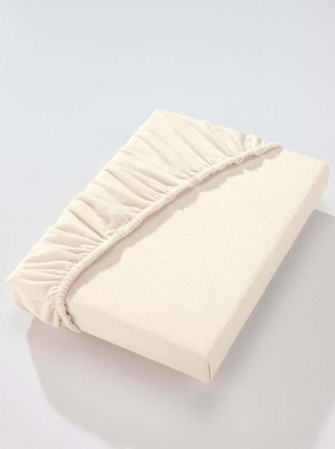 Dormisette Betttuch Feinbiber aus 100% Baumwolle in Ecru und Beige, B/T: 100 x 200 cm - Bild 1
