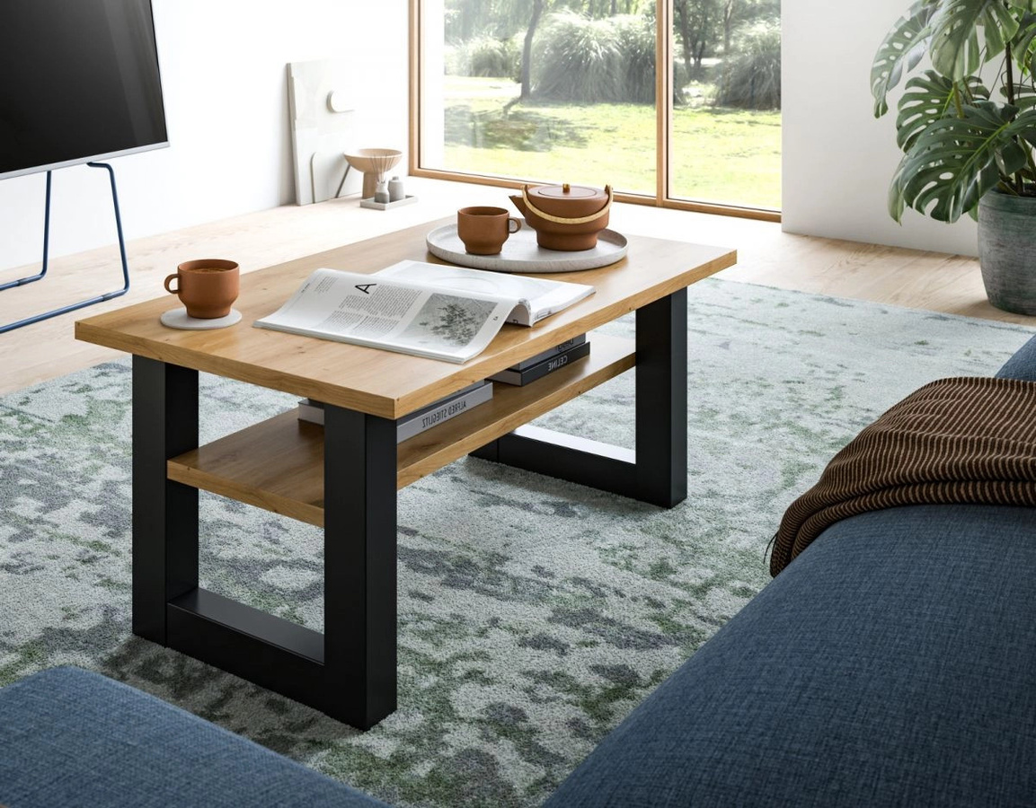 Inn.Furn Couchtisch Eldon in Eiche und Grau mit Ablage, B/T: 90 x 50 cm - Bild 2