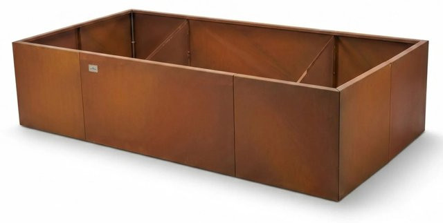 Osoltus Pflanzkübel Hochbeet aus Cortenstahl in Braun mit Rostpatina, B/T/H: 200 x 100 x 43 cm - Bild 1