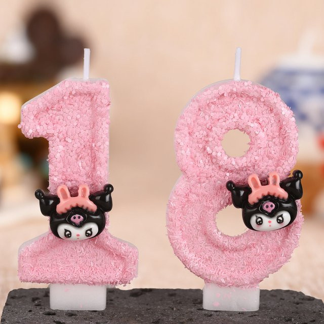 Kulomie Digitale Geburtstagskerze in Pink als handgemachte Prinzessinnen-Tortenfigur für Kinderpartys - Bild 1