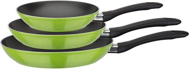 GSW Pfannen-Set Nova 3-tlg. Grün, Durchmesser: 20 cm, 24 cm, 28 cm - Bild 1