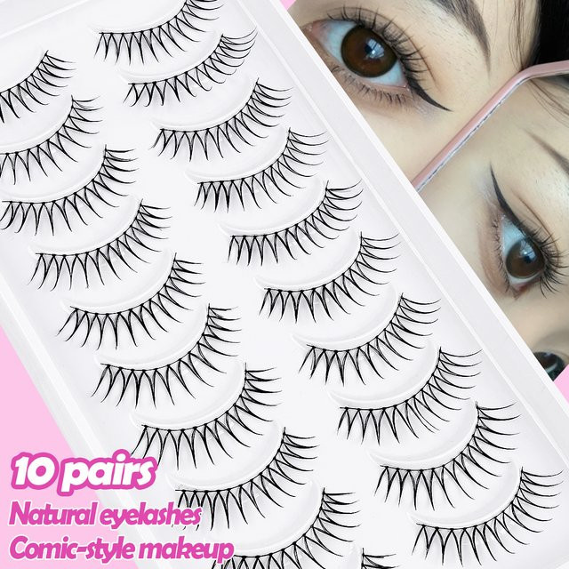 MAGEFY Streifenwimpern, 10 Paar, natürlich, 6–10 mm - Bild 1