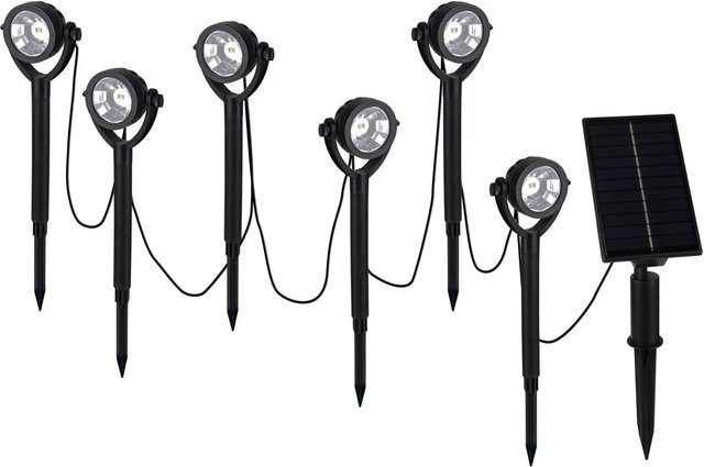 Näve Nomi LED-Solar-Erdspießleuchten 6er-Set, Schwarz, kugelförmig, Höhe: 33 cm, Breite: 4,8 cm - Bild 1
