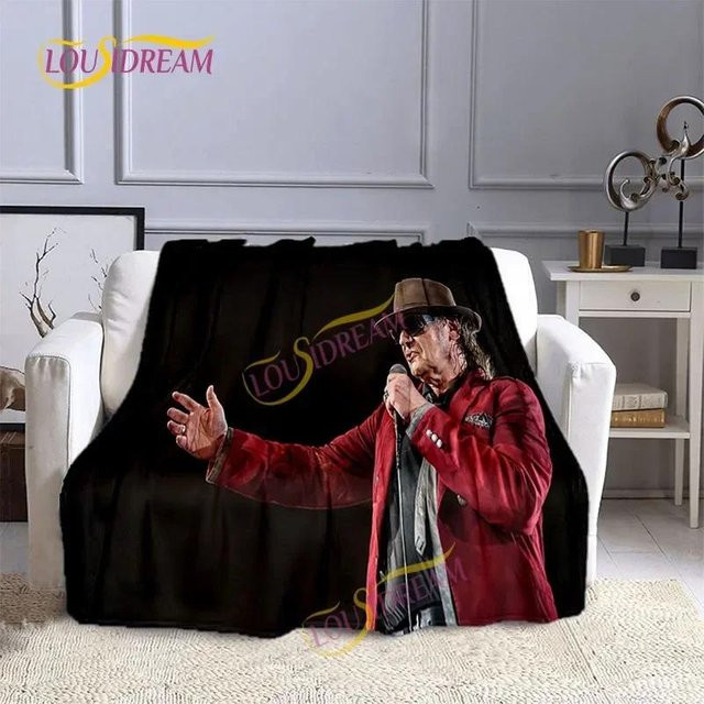 Udo Lindenberg 3D Flanelldecke aus weichem Plüsch, Dekodecke für Sofa und Bett, B/B: 75 x 100 cm - Bild 1