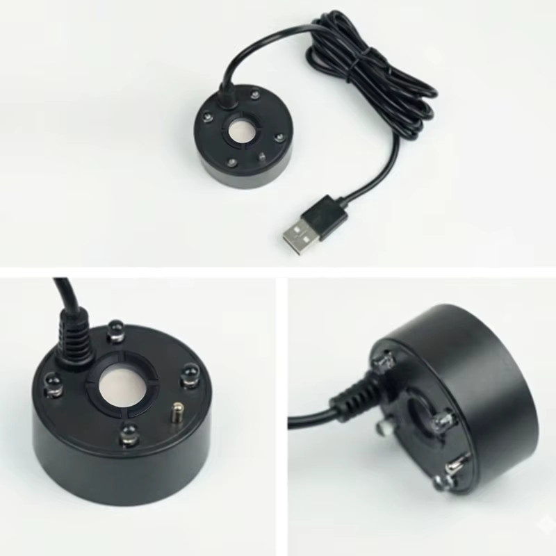 TUNFAN USB Nebelerzeuger mit 4 LED-Farblicht für Aquarium, Teich und Wasserbrunnen, Schwarz - Bild 6