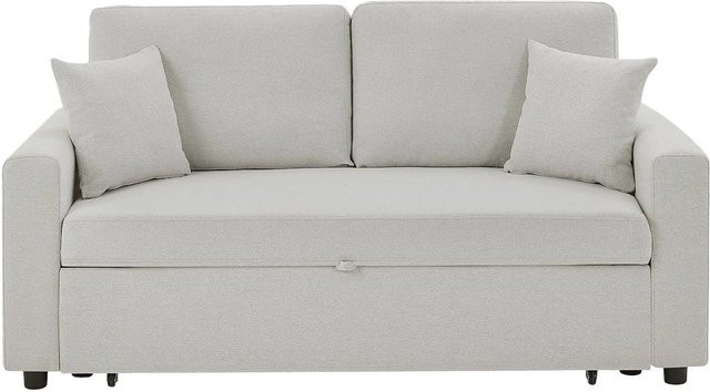 Vente-unique Schlafsofa Inizor in Beige mit Ausziehfunktion aus Stoff, Breite: 168 cm - Bild 1