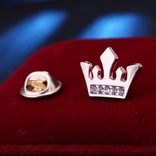 Wucifang Jewelry Brosche, Krone, Metall, Kristall, Weiß, Unisex - Bild 1