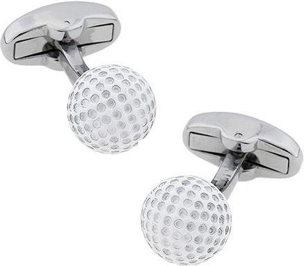 Manschettenknöpfe Igame, Messing, Weiß, Golfball Design, Herren
