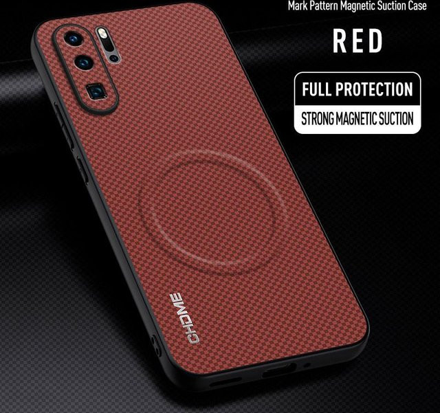 Magnetische Handyhülle für Huawei P30 Pro aus stoßfestem Silikon in Braun - Bild 1