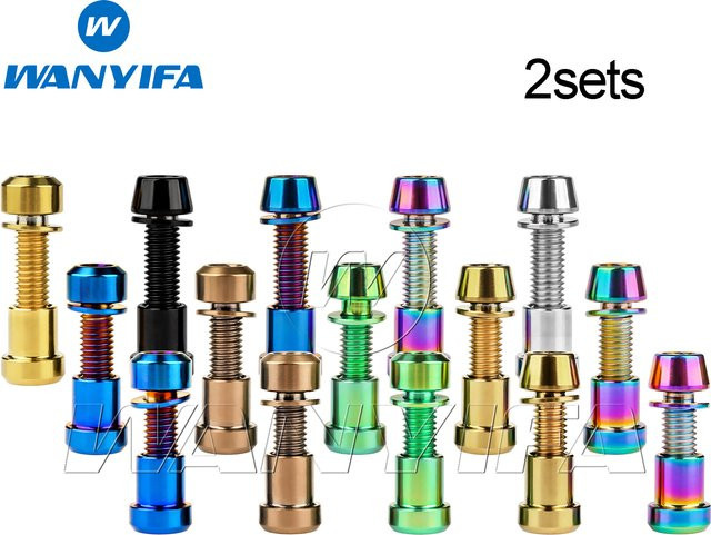 Wanyifa Titan-Bolzen und Muttern Set in Grau, 2 Sets M5 Schrauben mit Längen 16 mm, 18 mm und 20 mm für Fahrrad, Lenkervorbau und Vorderradgabel - Bild 1