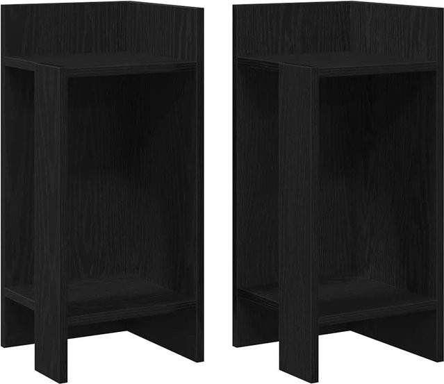 vidaXL Beistelltische 2er Set mit Ablage Schwarz B/T/H: 25,5 x 27 x 60 cm - Bild 1