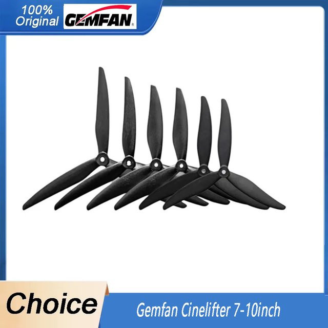 Gemfan Cinelifter 3-Blatt-Propeller für 7-10 Zoll FPV-Drohnen in Schwarz - Bild 1