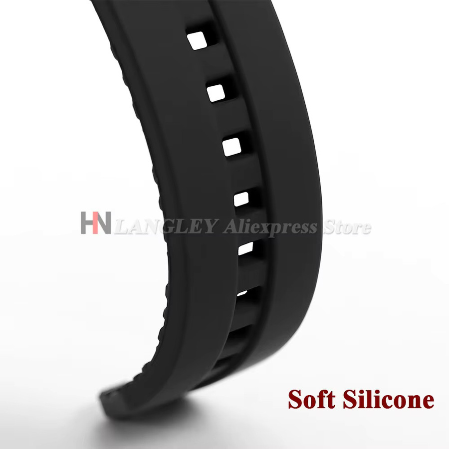 Uhrenarmband Silikon, Schwarz, Herren - Bild 4