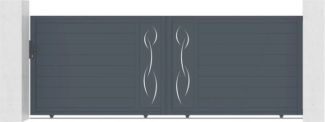 Casanoov Elektrisches Schiebetor Life aus Aluminium in Grau inklusive Schiebetorantrieb Ranger C300, Breite: 400 cm, Höhe: 140 cm - Bild 1