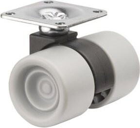 BS Kunststoff Doppelrolle F392.038 weiß mit 38 mm Raddurchmesser und Schraubbefestigung - Bild 1