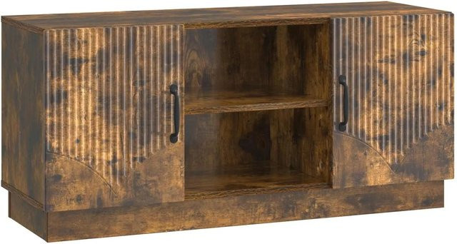 vidaXL TV-Schrank aus Holzwerkstoff in Geräucherte Eiche, Modernes Design, B/T/H: 102 x 34,5 x 47 cm - Bild 1